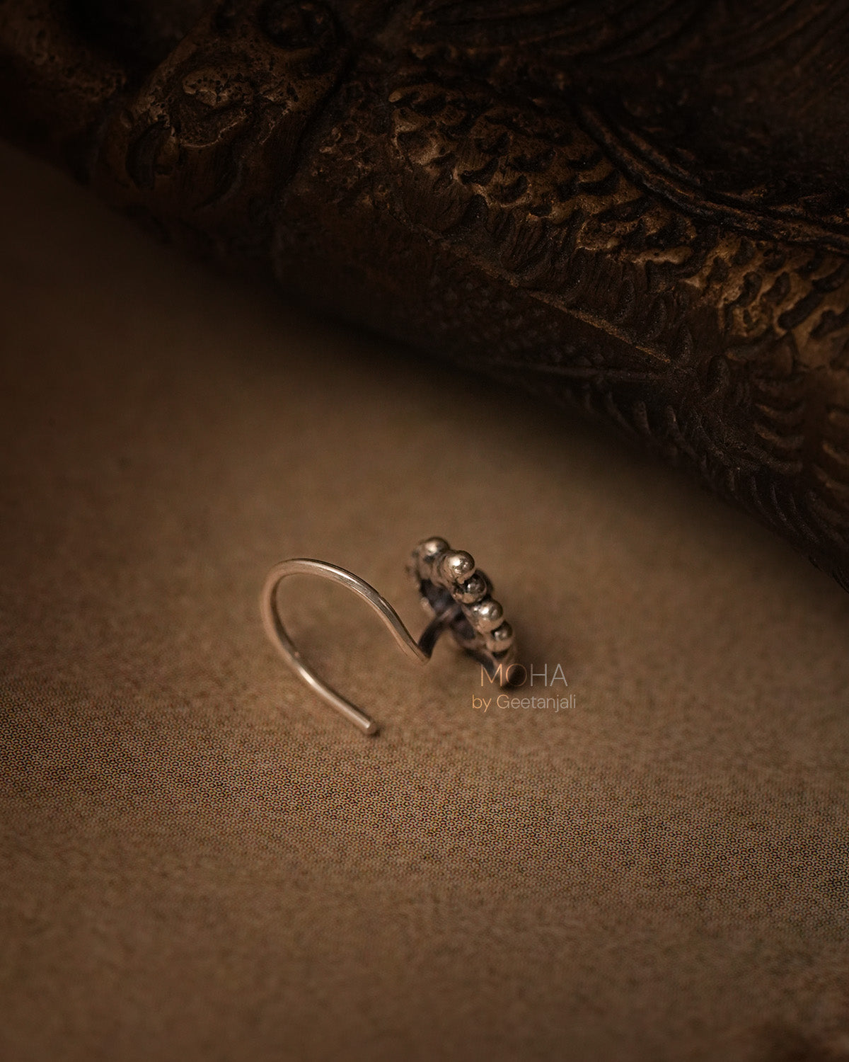 Tulika Silver Nosepin by MOHA