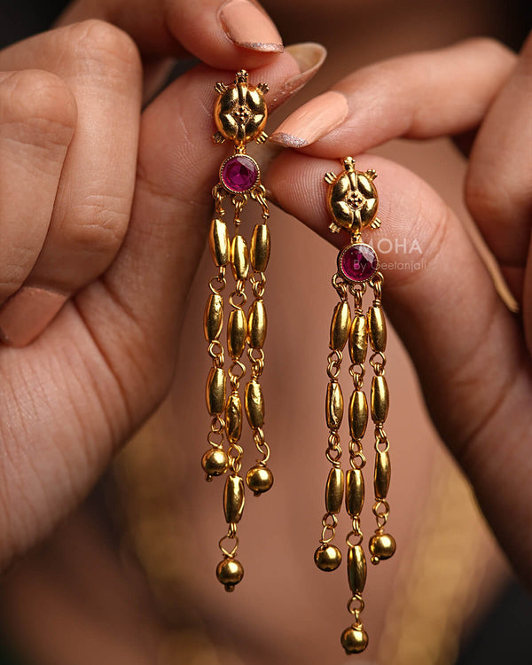 Tandul Mani Silver Earrings by MOHA (Gold Plated)