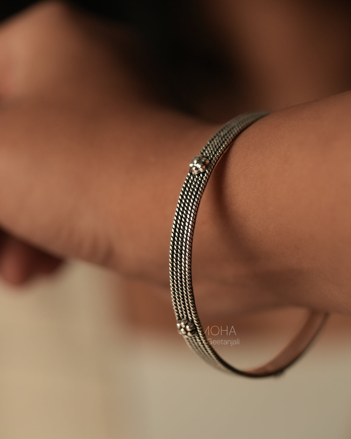 Vaidehi Silver Bangle by MOHA