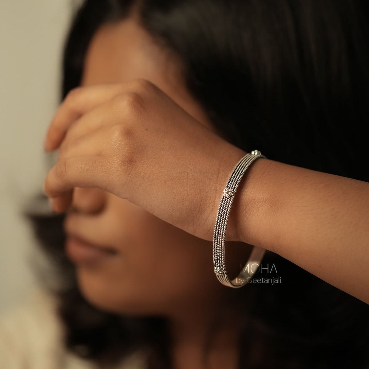 Vaidehi Silver Bangle by MOHA