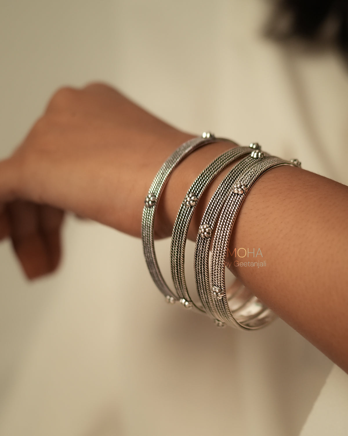 Vaidehi Silver Bangle by MOHA