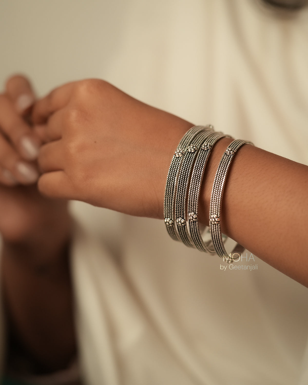 Vaidehi Silver Bangle by MOHA