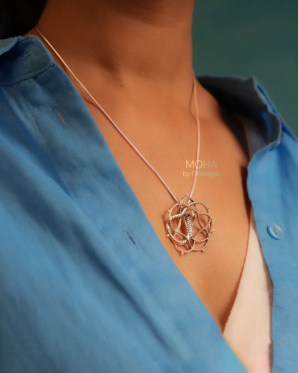 Vasuki Silver Chain Pendant (Necklace) by Moha