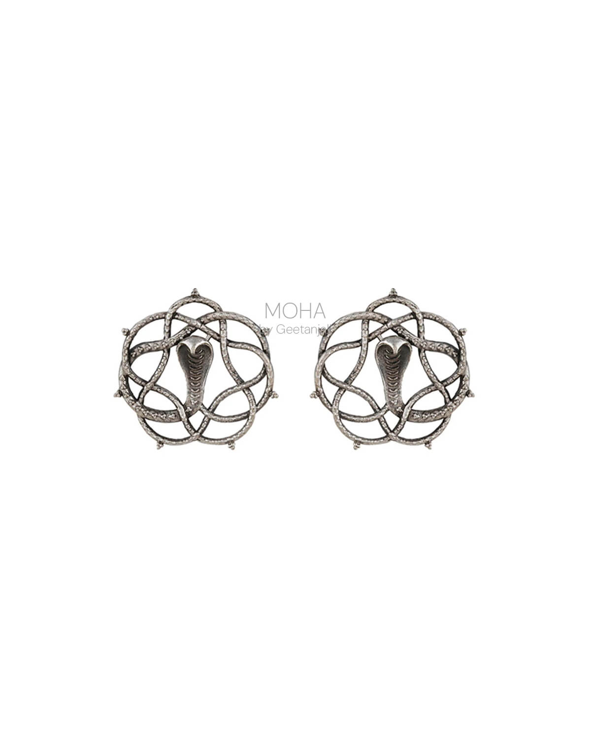 Vasuki Silver Stud Earrings by MOHA