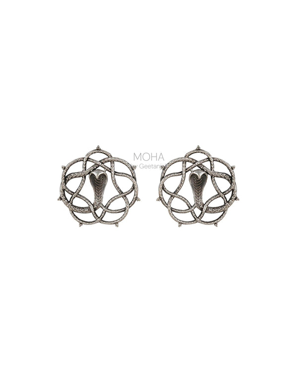 Vasuki Silver Stud Earrings by MOHA