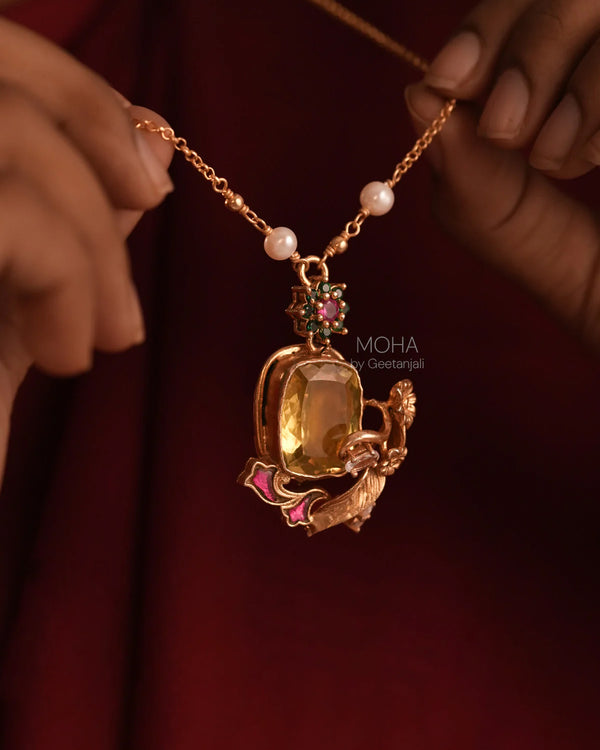 Vinisha Silver Pendant with Chain by MOHA