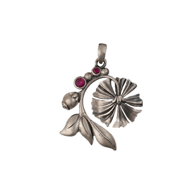 William Morris - Bloom Lily Silver Pendant by Moha (Only Pendant)
