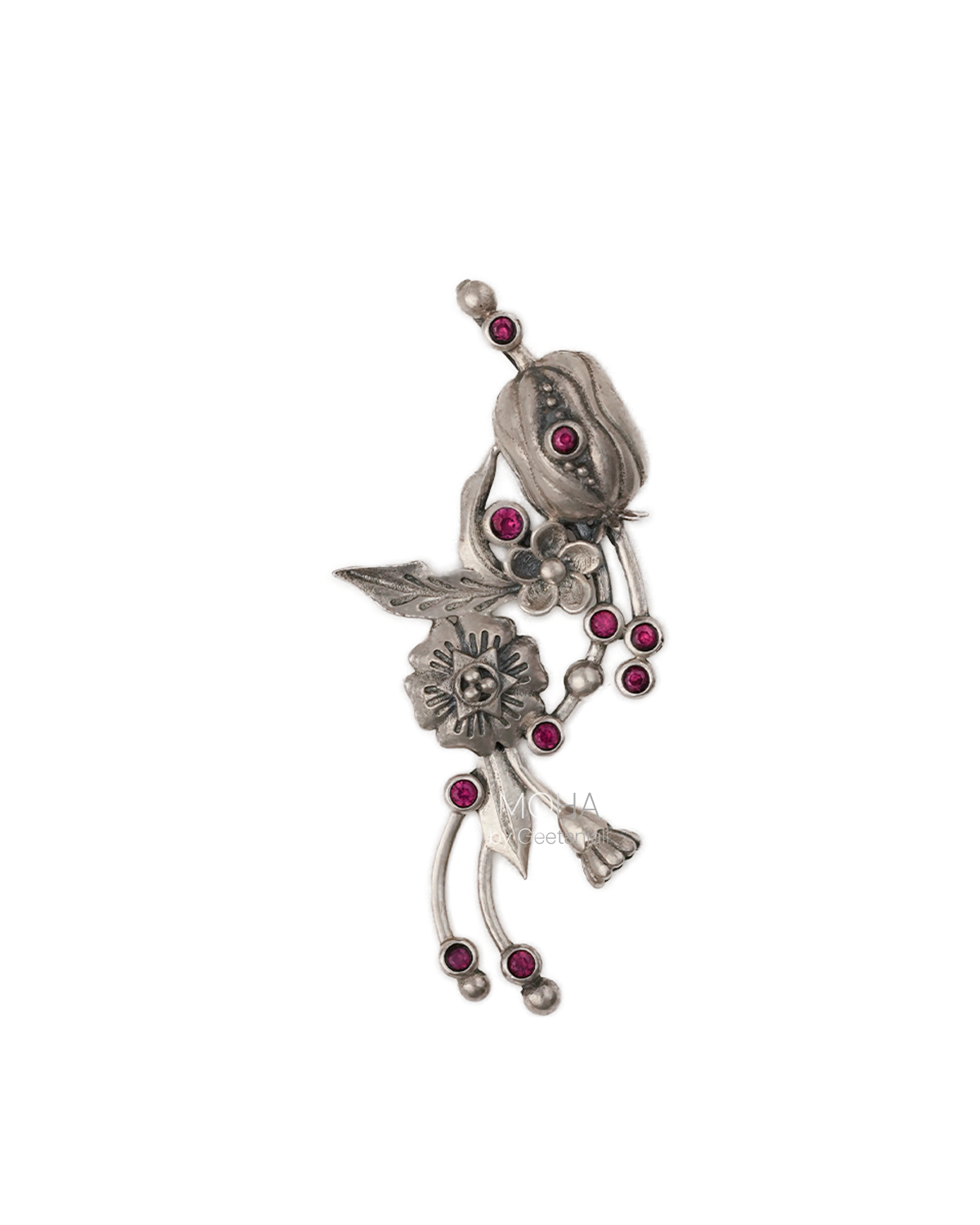 William Morris - Blossom Pod Vertical Silver Pendant by Moha (Only Pendant)