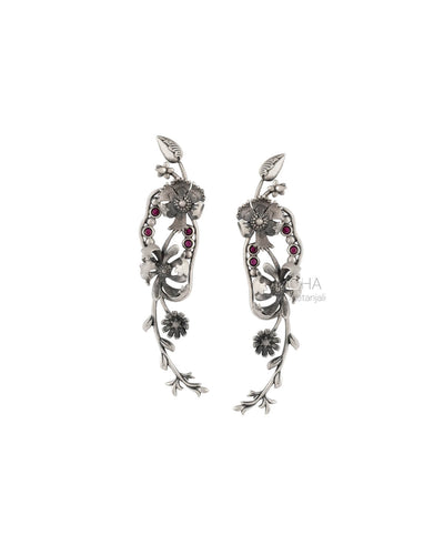 William Morris - Compton Silver Dangling Earrings by Moha