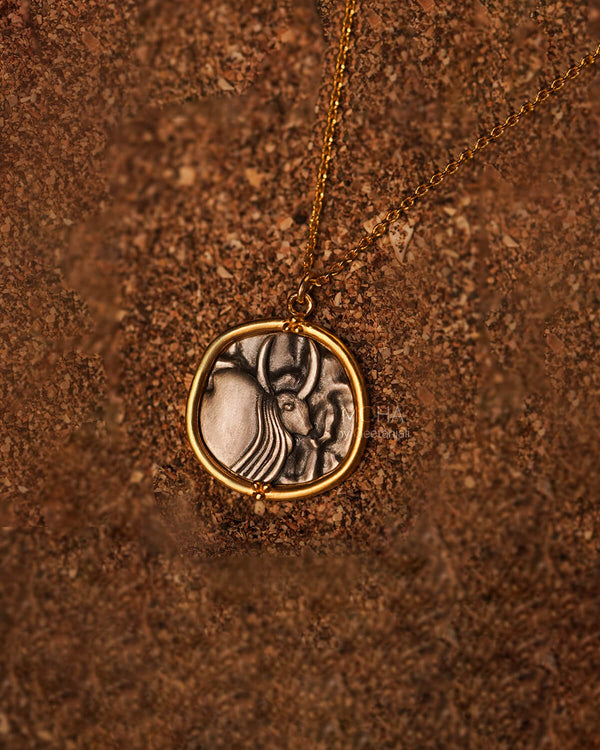 Zebu Silver Pendant with Chain by MOHA