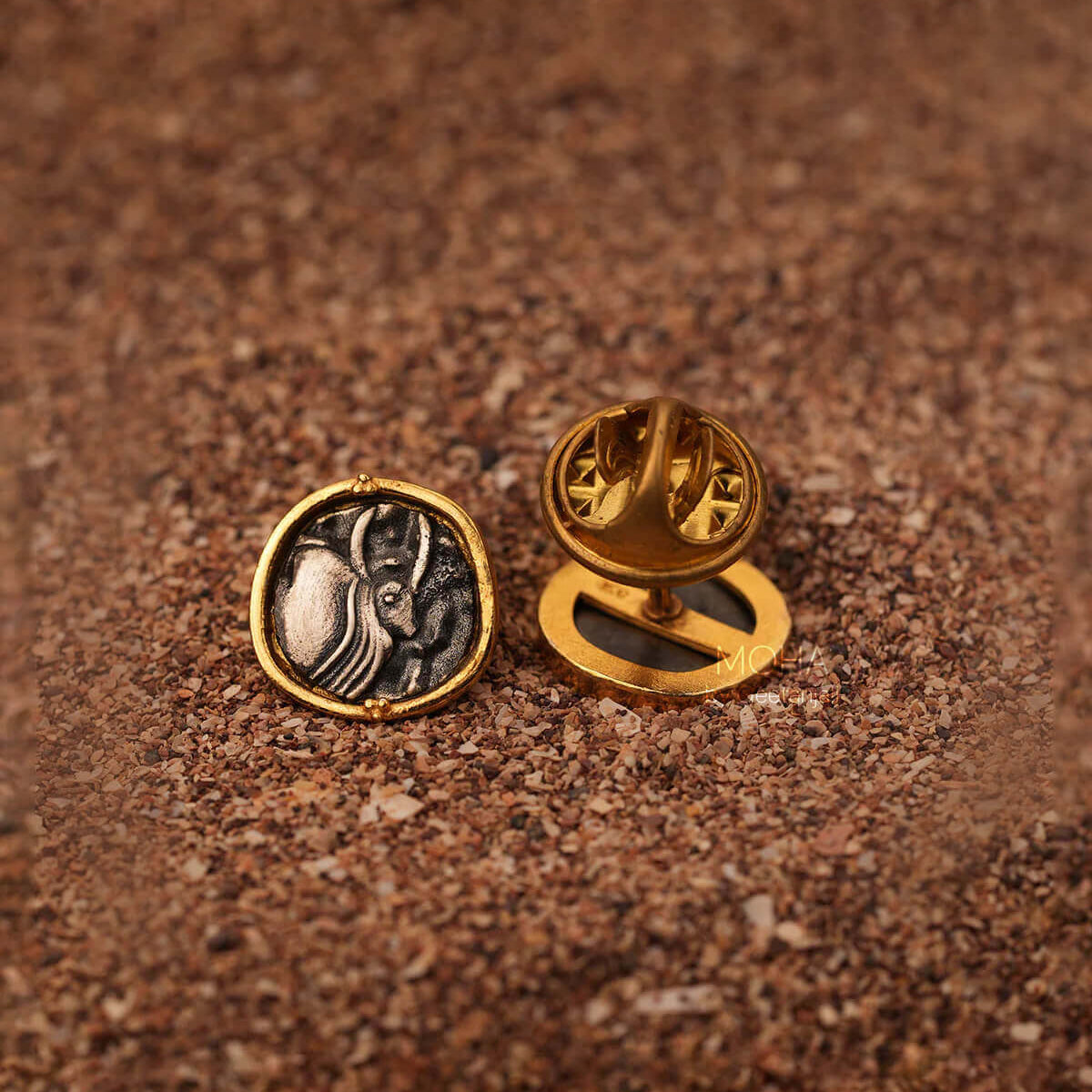 Buy Zebu Silver Brooch pin by MOHA Online by MOHA
