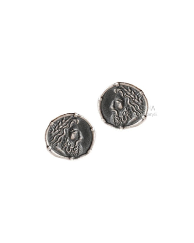 Zeus Silver Stud Earrings by MOHA