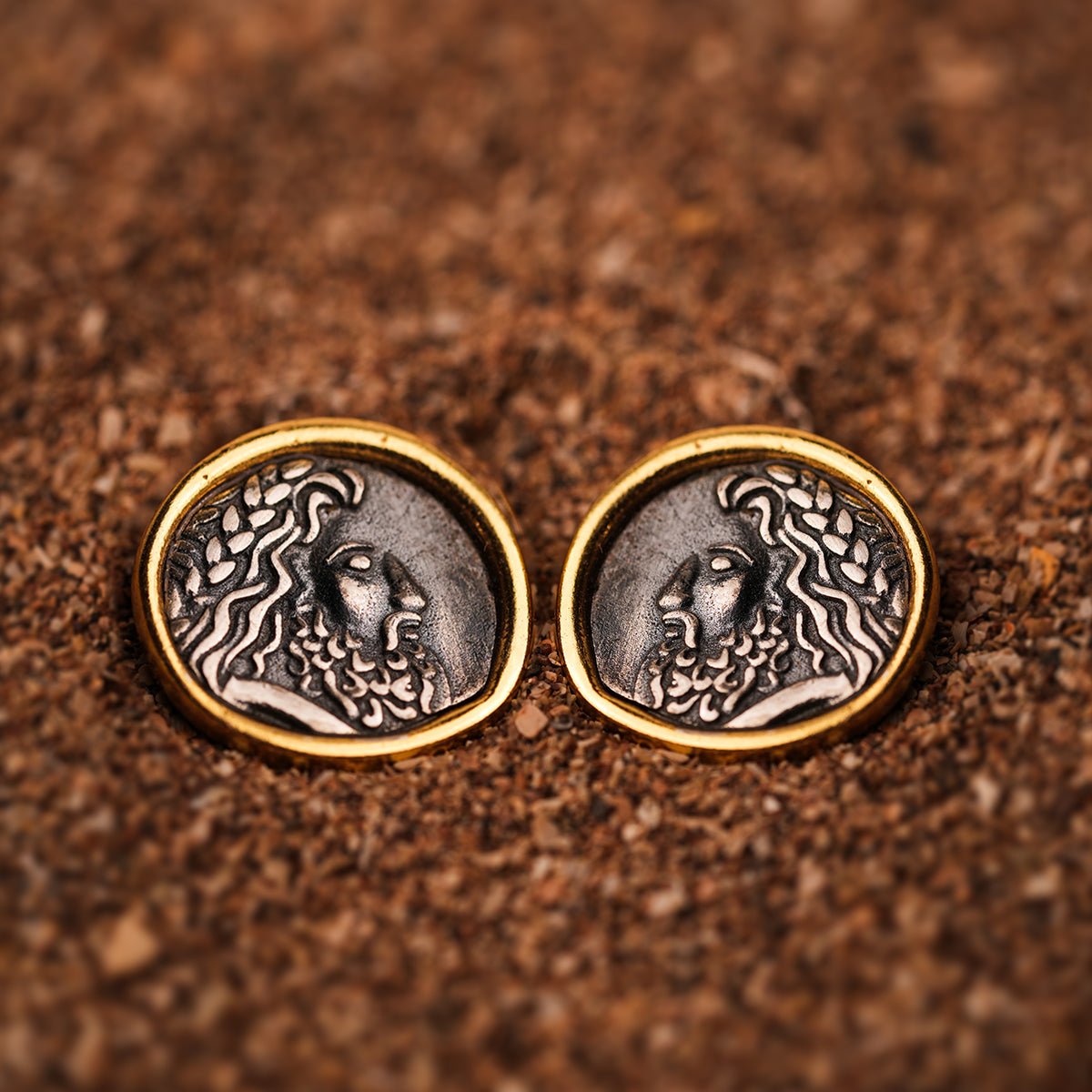 zeus silver earrings dual toned by moha