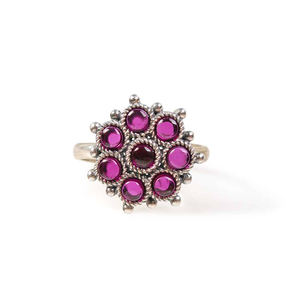 adaa pink silver finger ring by moha