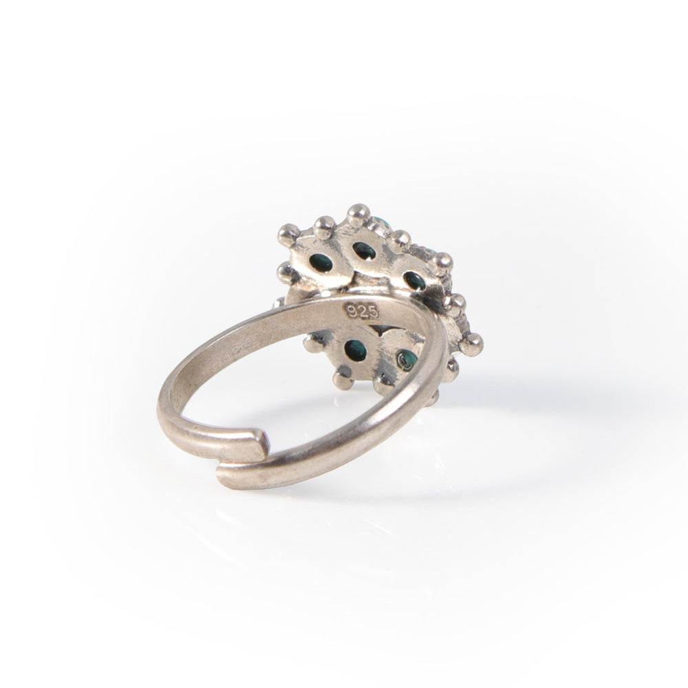 adaa turquoise silver finger ring by moha