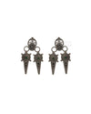 Ahir Silver Earrings With Black Meenakari by MOHA