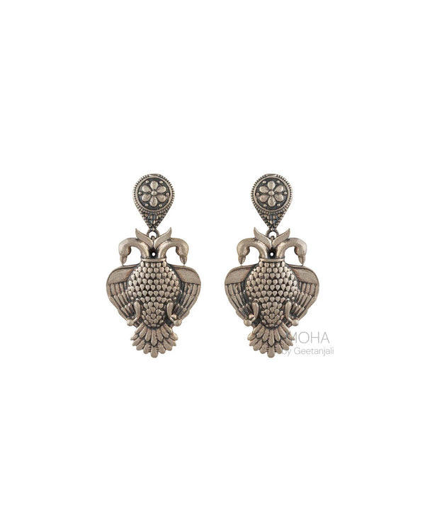 Aras (Gandabherunda) Silver Stud Earrings - Big by MOHA
