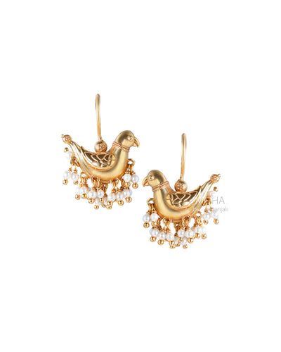 Baby Sarika Silver Earrings [Gold Plated] by MOHA