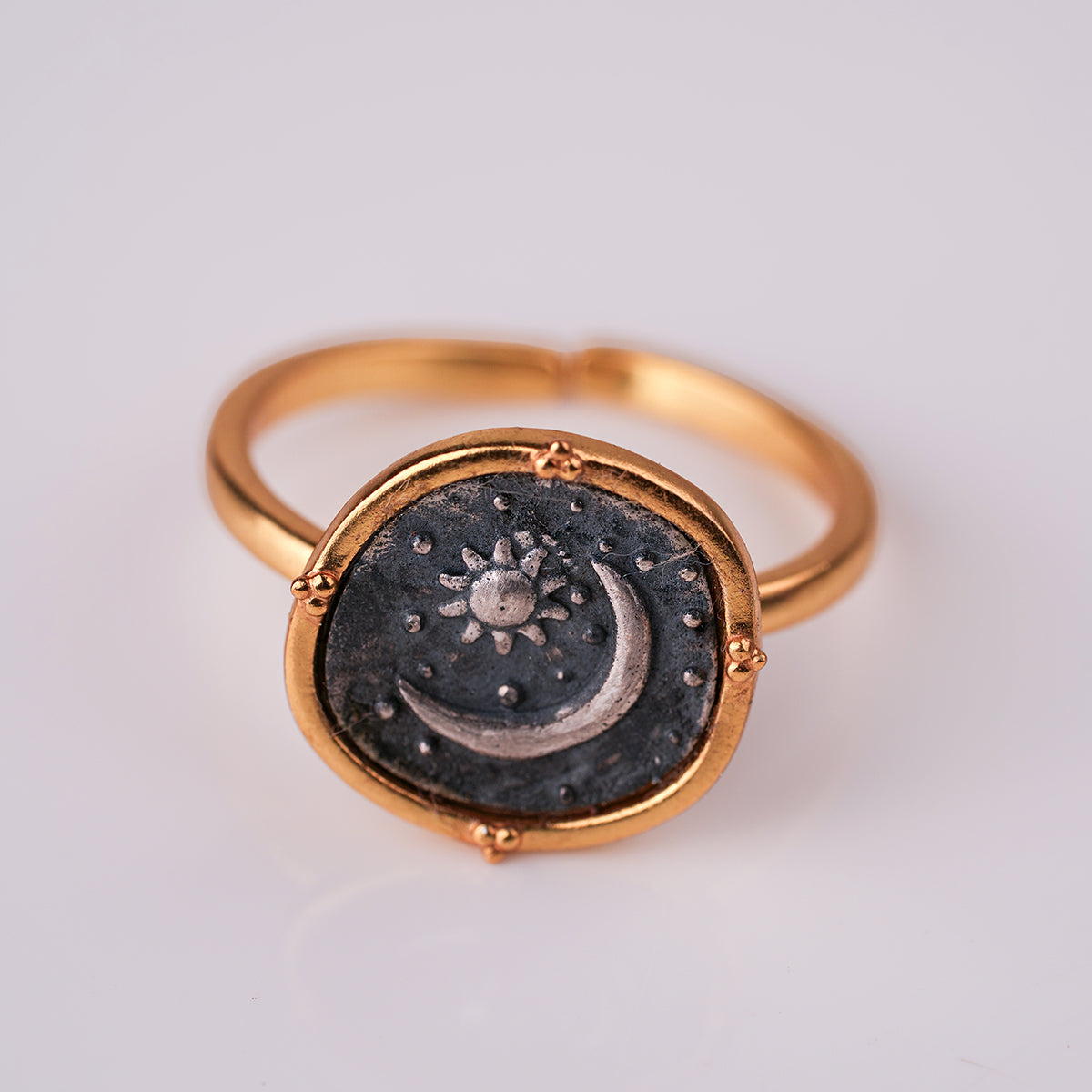 celestial duo silver finger ring by moha