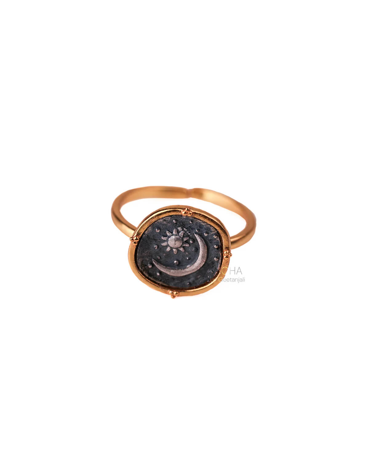 Celestial Duo Silver Finger Ring by MOHA