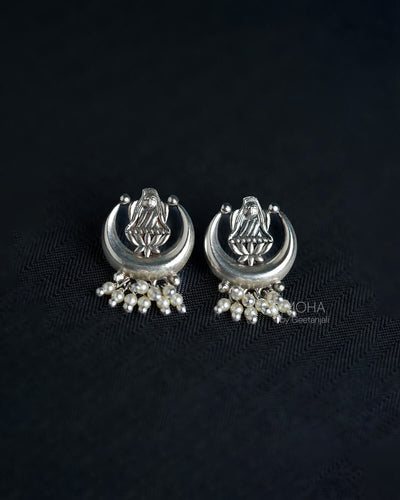 Chandra Lakshmi Silver Stud Earrings by Moha