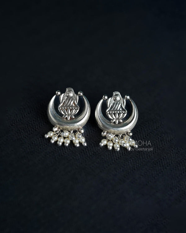 Chandra Lakshmi Silver Stud Earrings by Moha