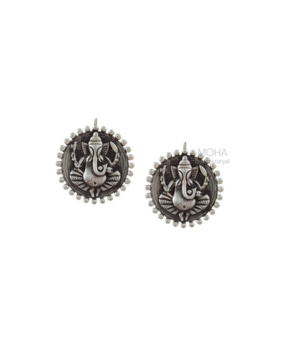 Divine Ganesha Silver Earrings by MOHA