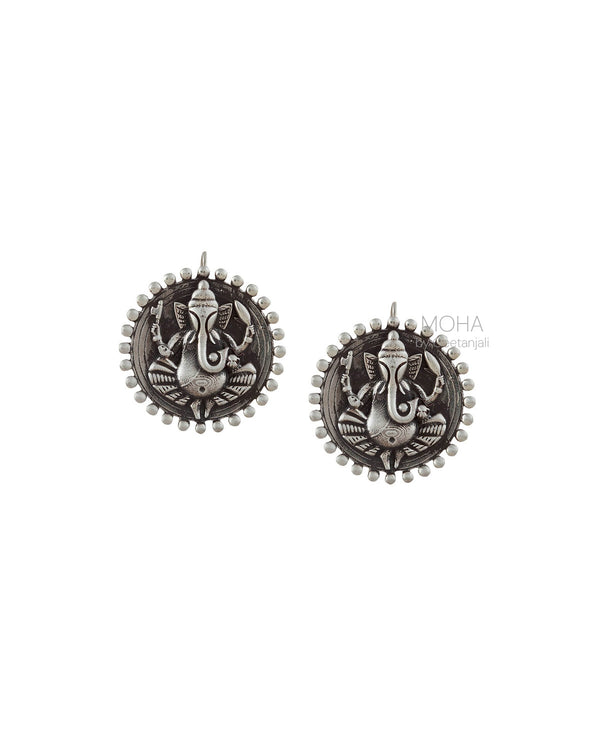 Divine Ganesha Silver Earrings by MOHA
