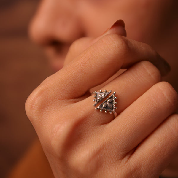 Dwija Silver Finger Ring by Moha