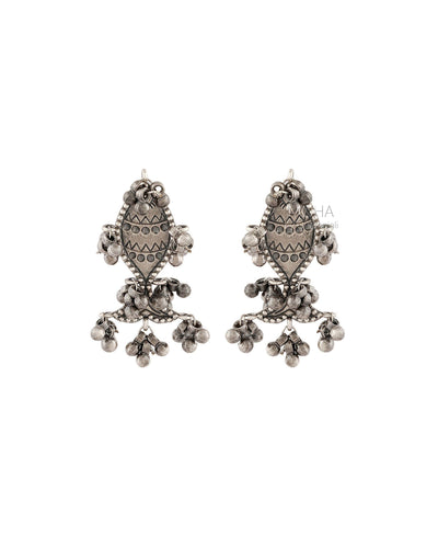 Fish Ghungroo Silver Earrings by Moha