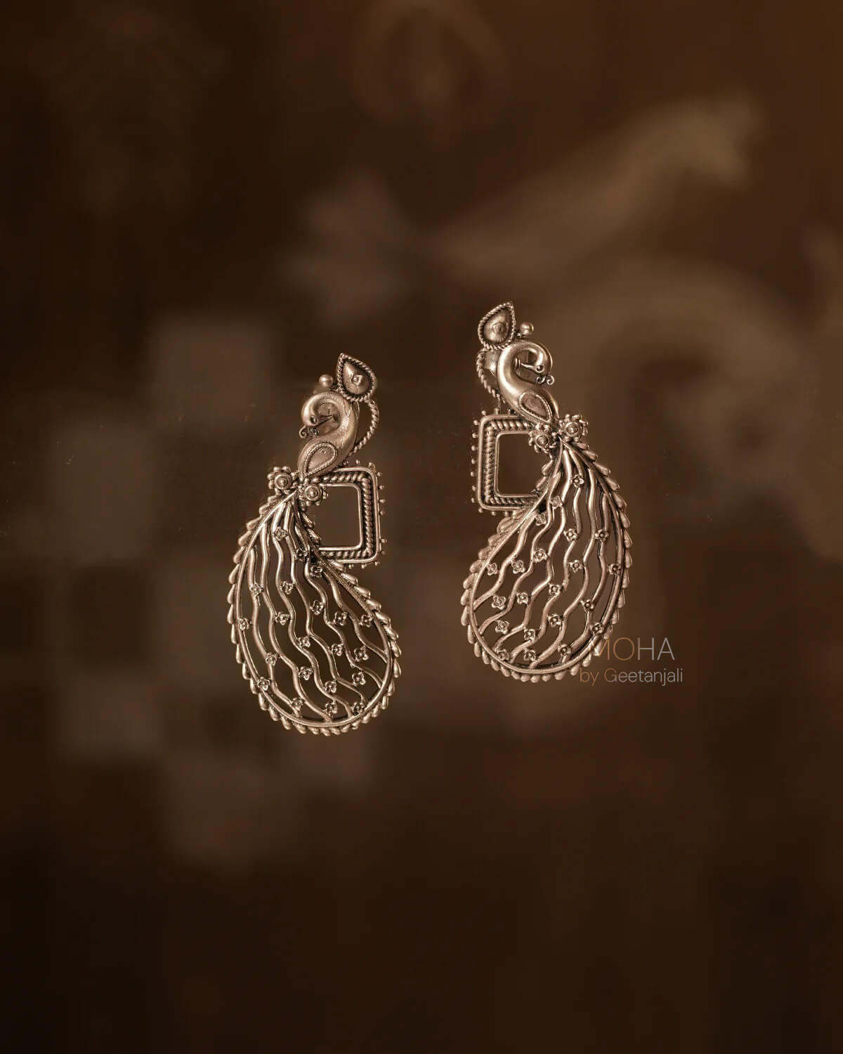 Buy Futari Silver Stud Earrings by MOHA Online by MOHA