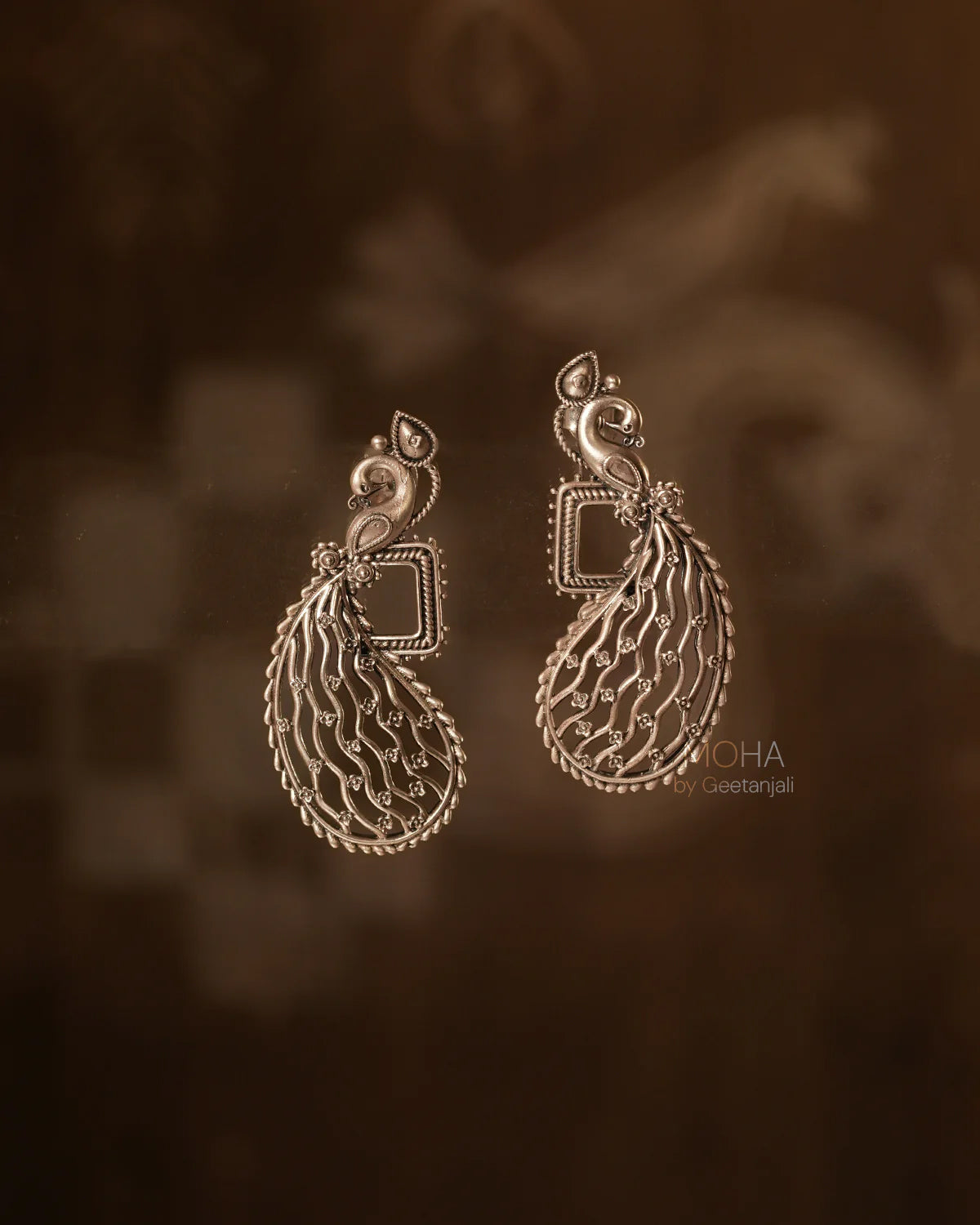 Futari Silver Stud Earrings by MOHA