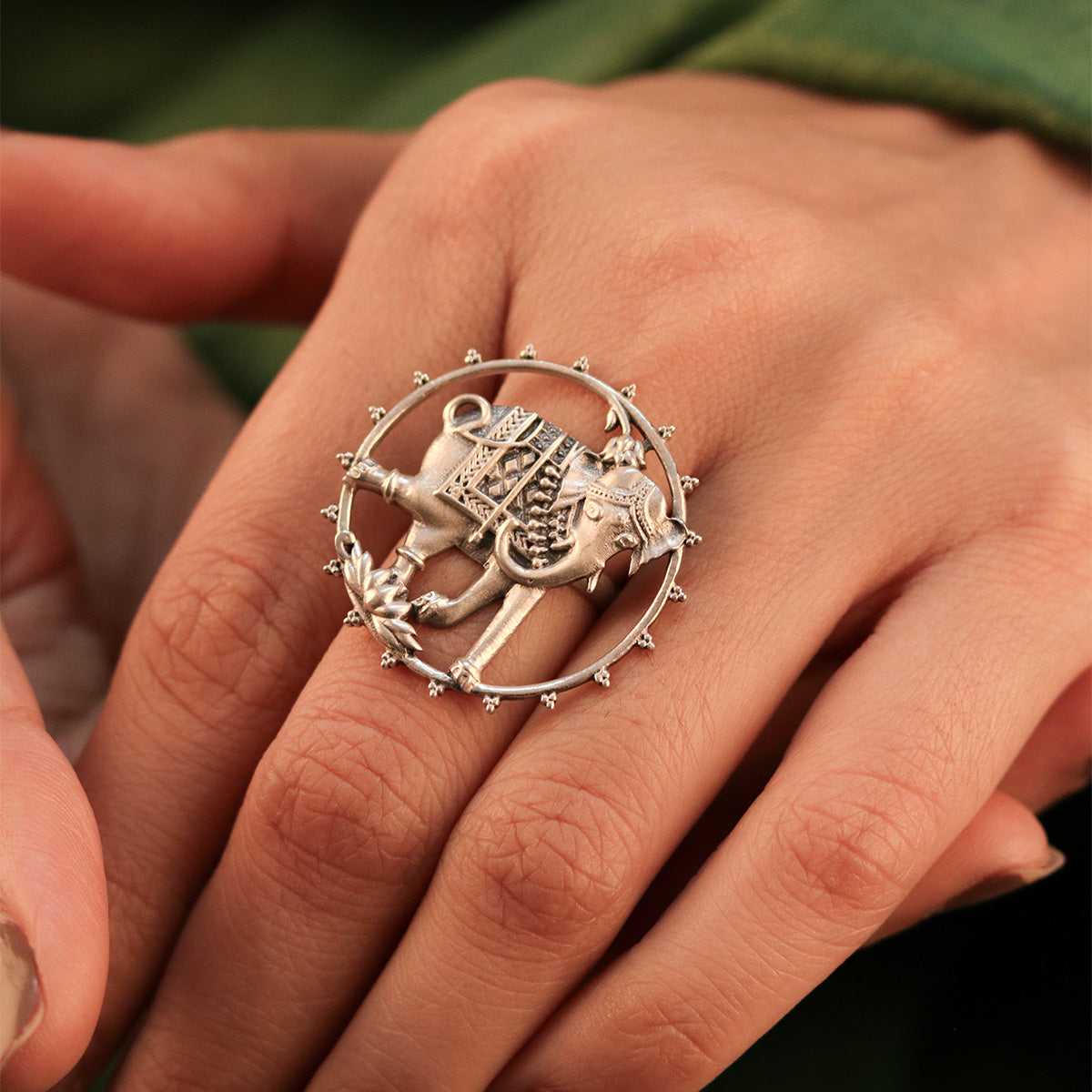 gaja gamini silver finger ring by moha