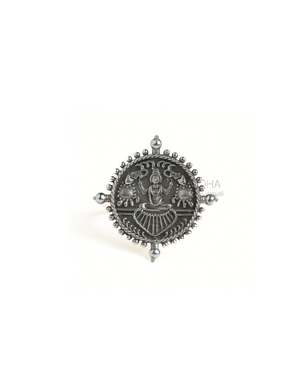 Gajalaxmi Silver Finger Ring by MOHA