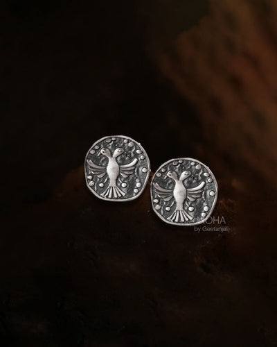 Gandaberunda Silver Stud Earrings by MOHA