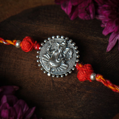 Ganesha Silver Rakhi by Moha