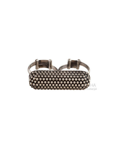 Granules In Joint Silver Finger Ring by MOHA