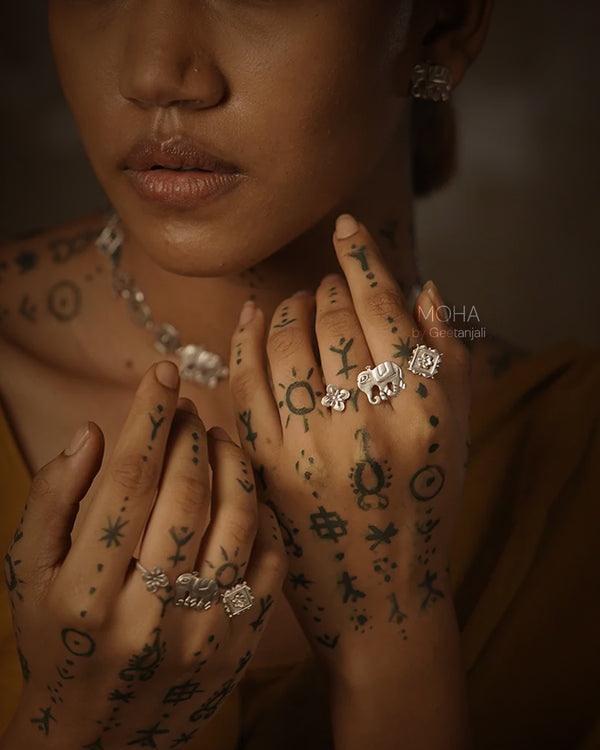 Haathi Silver Finger Ring by MOHA
