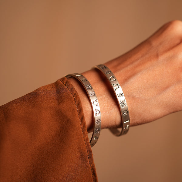 Harappa Script Silver Bracelet by MOHA