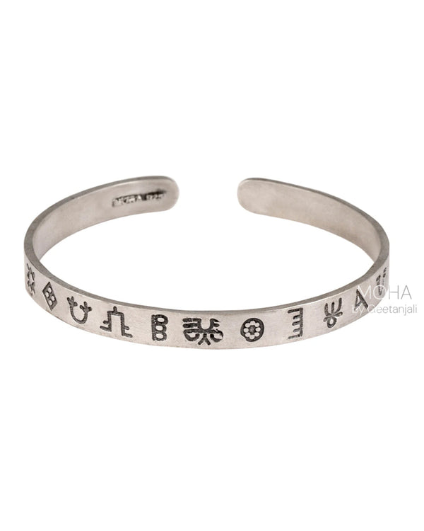 Harappa Script Silver Bracelet by MOHA