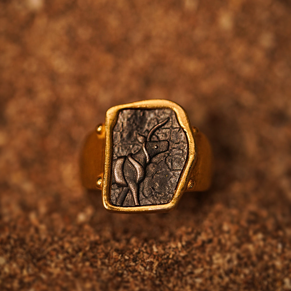 indus unicorn silver finger ring by moha