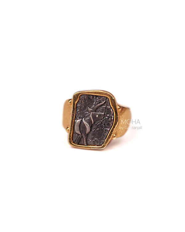 Indus Unicorn Silver Finger Ring by MOHA