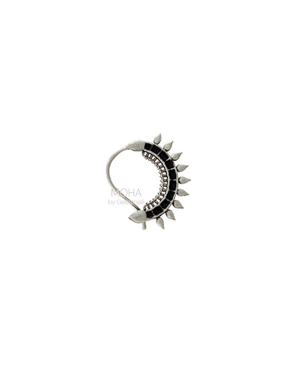 Isha Silver Nath Black (Pierced, Left) by MOHA
