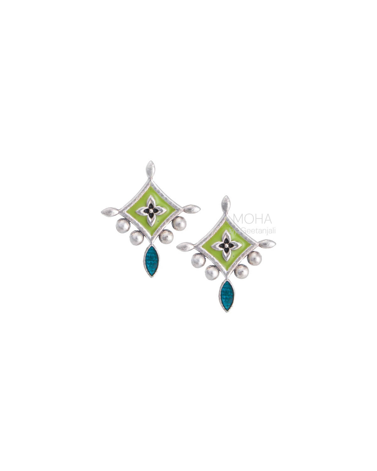 Kriti Silver Stud Earrings by MOHA