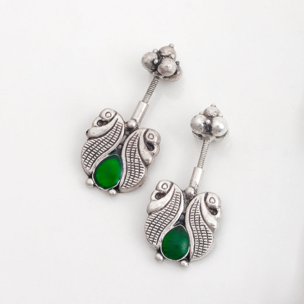 kuhoo silver bugadi pierced green by moha
