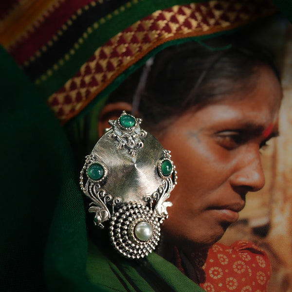 Kunti Silver Stud Earrings by MOHA