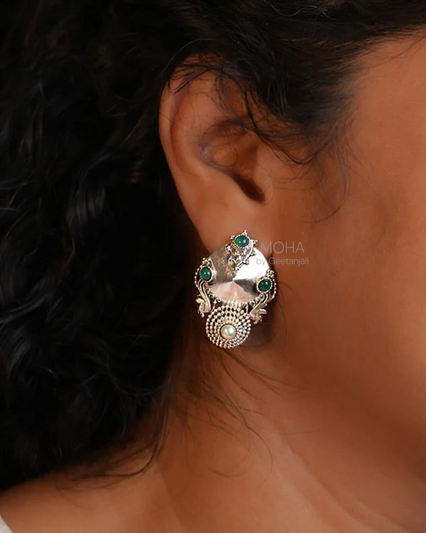 Kunti Silver Stud Earrings by MOHA