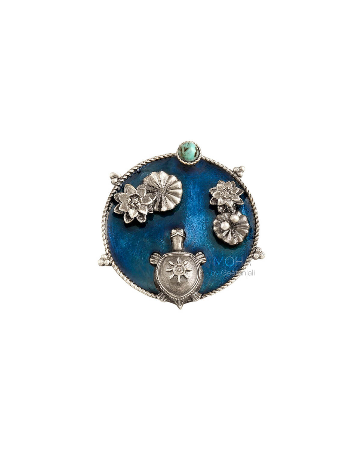 Kurma vihar Silver Finger Ring by Moha