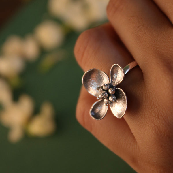 Maya Silver Finger Ring by MOHA