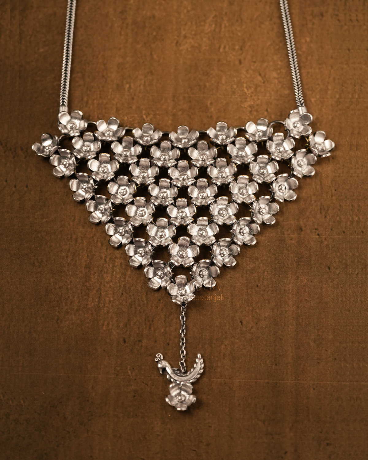 Mogra Silver Necklace by MOHA
